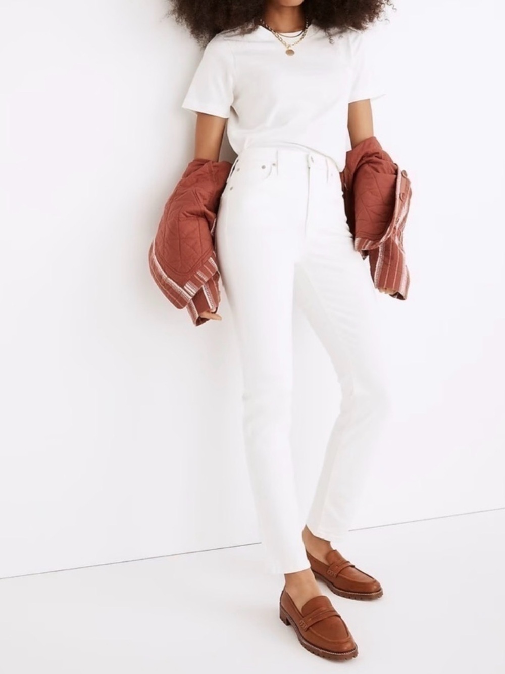 Madewell high rise perfect vintage jeans tile white